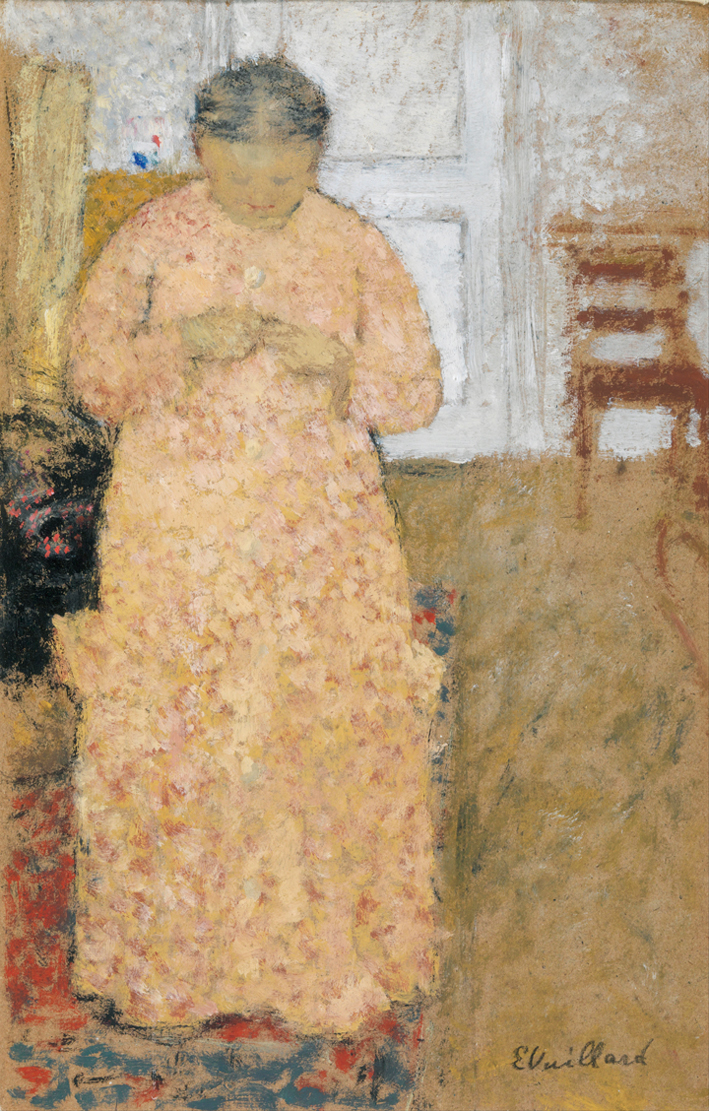  Edouard Vuillard —— Knitting_Woman_in_Pink_Dress